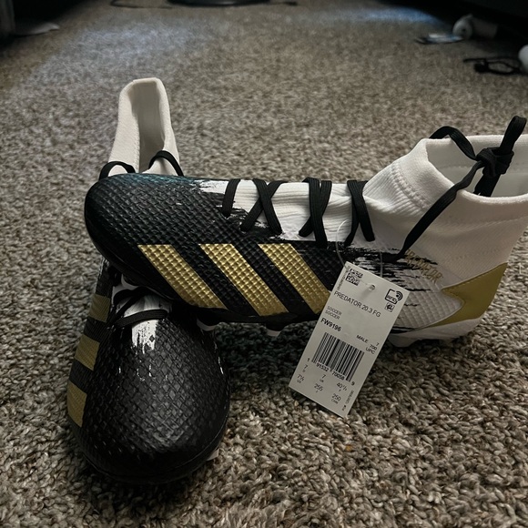 Adidas Predator 20.3 FG Soccer Cleats White/Gold FW9196 M7.5/W9 Athletic Sport - Picture 3 of 6